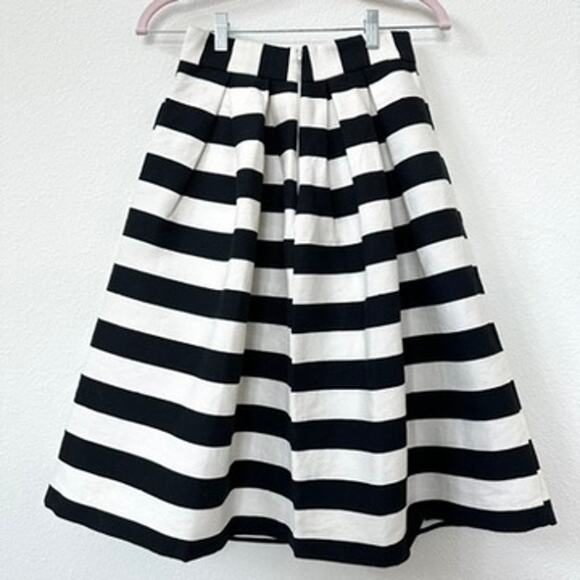 ASOS Blue White Striped A-Line Midi Skirt UK 8 US 4 Cotton Nylon Preppy Classic - Picture 6 of 6